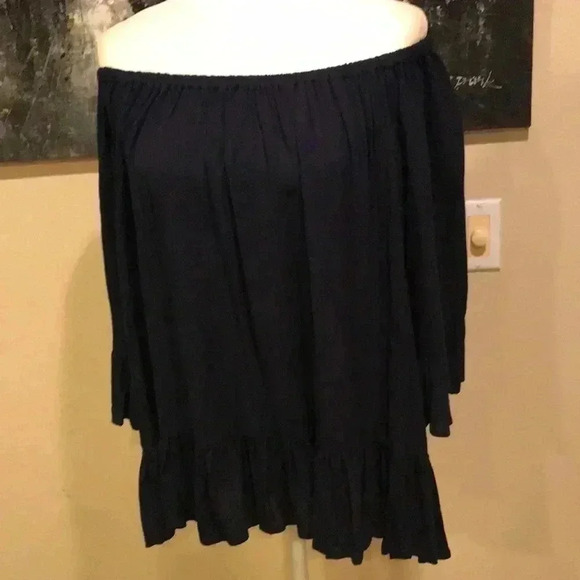 NWT Beach lunch lounge Collection Ruffled Bell Sleeves On/Off Shoulder Top-XL - Picture 1 of 9